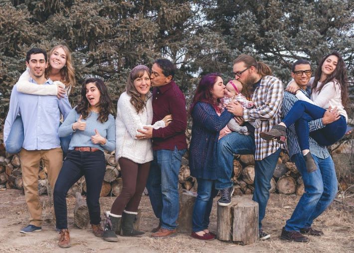 A wacky family picture.
